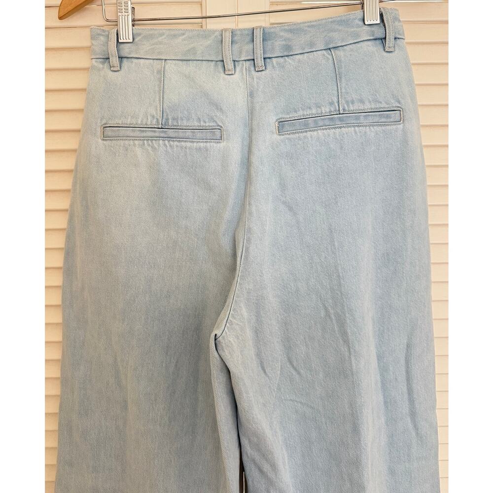 Babaton Artizia Blue Formula Wide Leg Jeans Size 8 Pleated Y2K Modern Minimal - Picture 8 of 9
